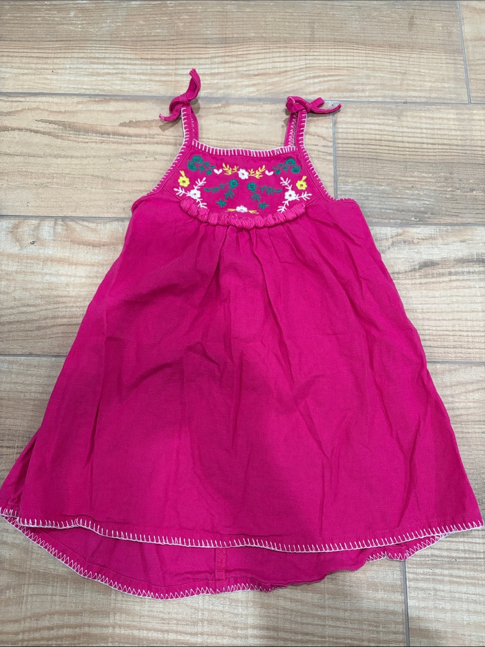 Okie doki Girls Fuchsia Embroidered Summer Dress size 3